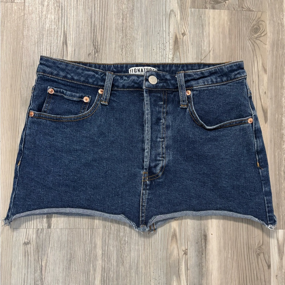 Signature Dark Blue Denim mini skirt